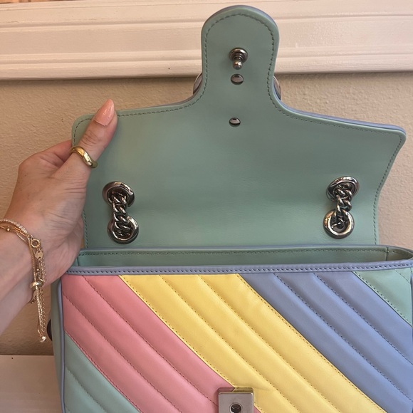 Gucci Multicolor Diagonal Marmont Matelassé Shoulder Bag - Picture 4 of 15